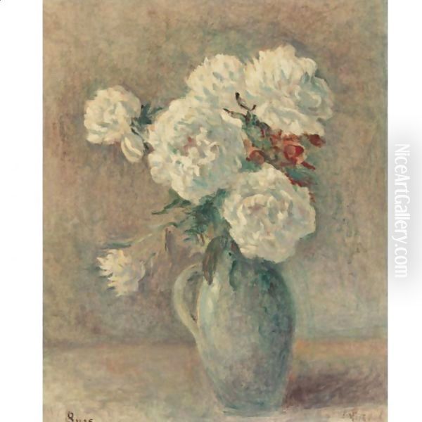 Pivoines Blanches Dans Un Vase Oil Painting by Maximilien Luce