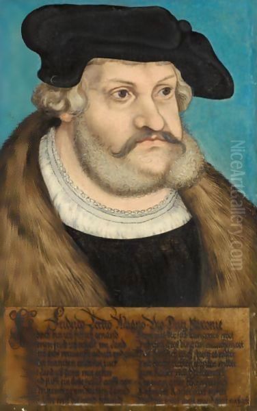 Portrait Of The Elector Frederick III 'The Wise' Of Saxony (1463-1525) 2 Oil Painting by Lucas The Elder Cranach