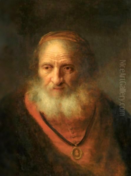 Portrait Of An Old Man Oil Painting by Govert Teunisz. Flinck