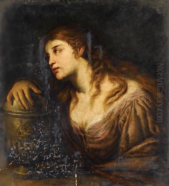 The Penitent Magdalene Oil Painting by Andrea Vaccaro