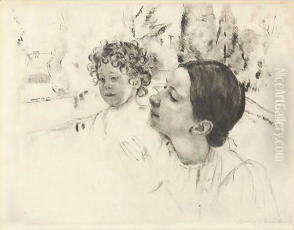 By The Pond 2 Oil Painting by Mary Cassatt