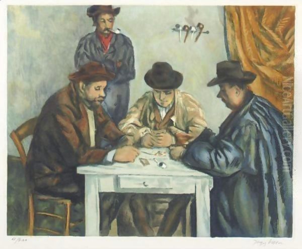 Les Joueurs De Cartes Oil Painting by Paul Cezanne