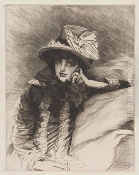 Berthe Oil Painting by James Jacques Joseph Tissot