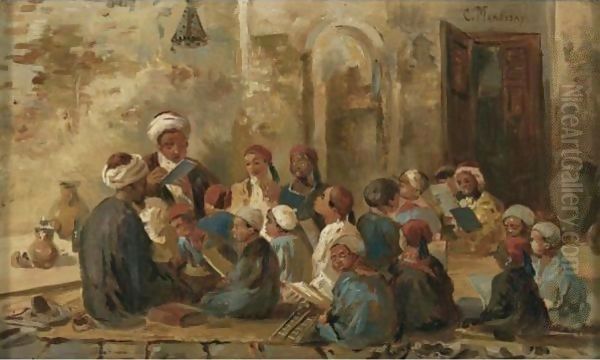 Lesson Oil Painting by Konstantin Egorovich Egorovich Makovsky