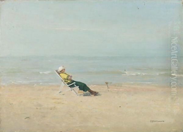 Marie-Louise On The Beach, 1920 Oil Painting by Ivan Pavlovich Pokhitonov