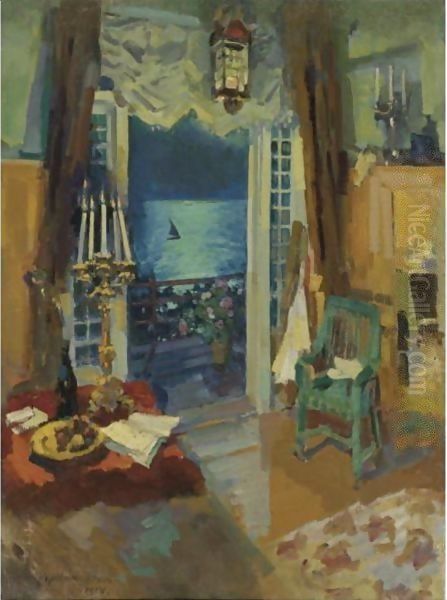 Korovin's Studio, Gurzuf, Crimea Oil Painting by Konstantin Alexeievitch Korovin