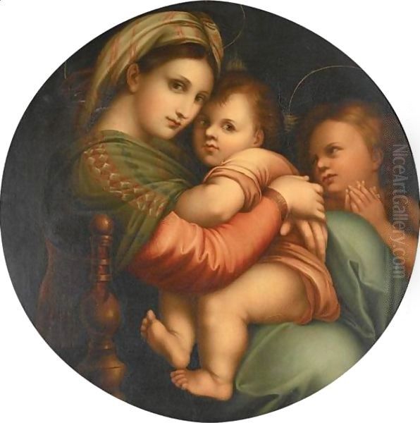 'The Madonna Della Sedia' Oil Painting by Raphael (Raffaello Sanzio of Urbino)