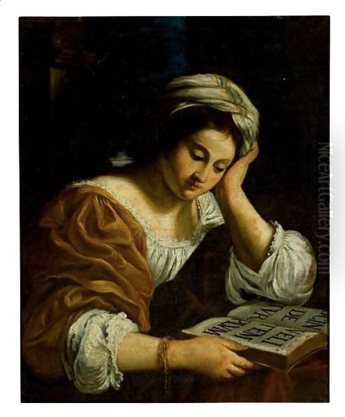 A Sibyl Oil Painting by Simone Cantarini (Pesarese)