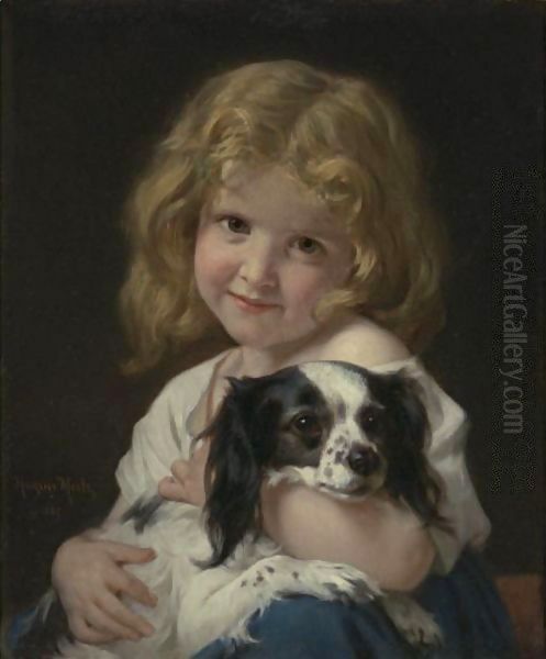 Best Friends Oil Painting by Hugues Merle