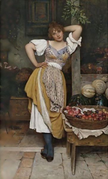 The Fruit Seller 2 Oil Painting by Eugene de Blaas