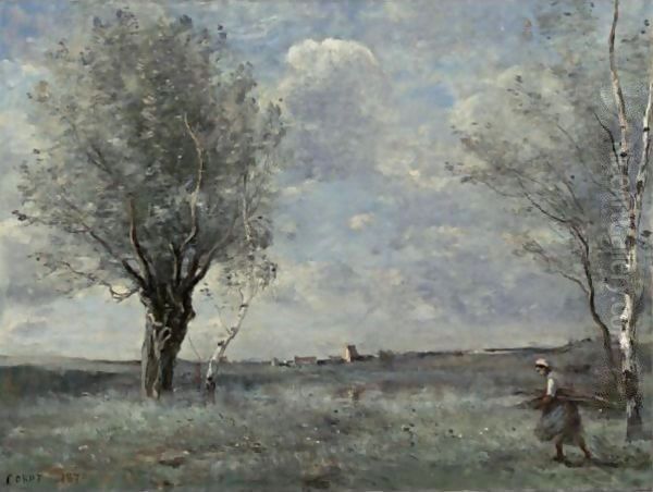 Le Fagot Attendu Oil Painting by Jean-Baptiste-Camille Corot