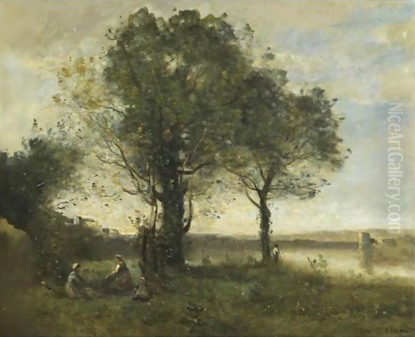 Brume Matinale Au Marais Oil Painting by Jean-Baptiste-Camille Corot