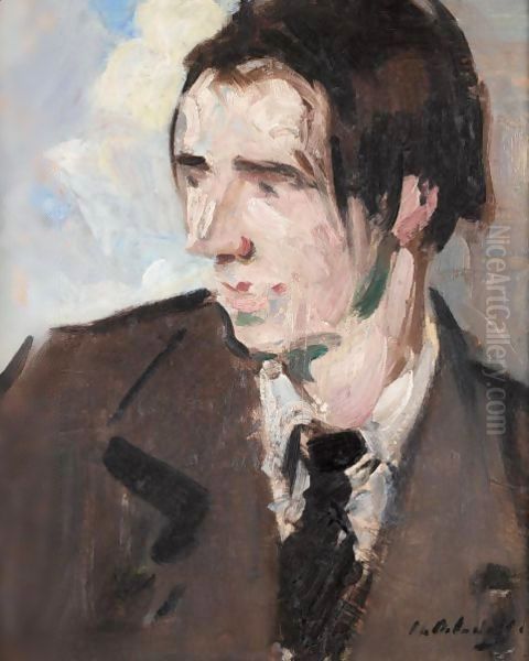 Portrait Of The Poet Norman Macdonald Oil Painting by Francis Campbell Boileau Cadell