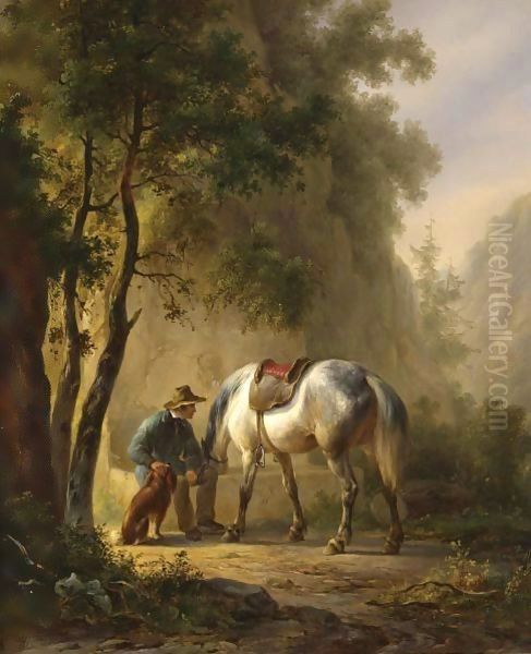 A Moment Of Rest Oil Painting by Wouterus Verschuur