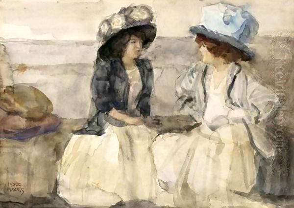 Elegant Ladies Conversing Oil Painting by Isaac Israels