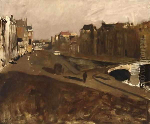 A View Of The Rokin, Amsterdam Oil Painting by George Hendrik Breitner