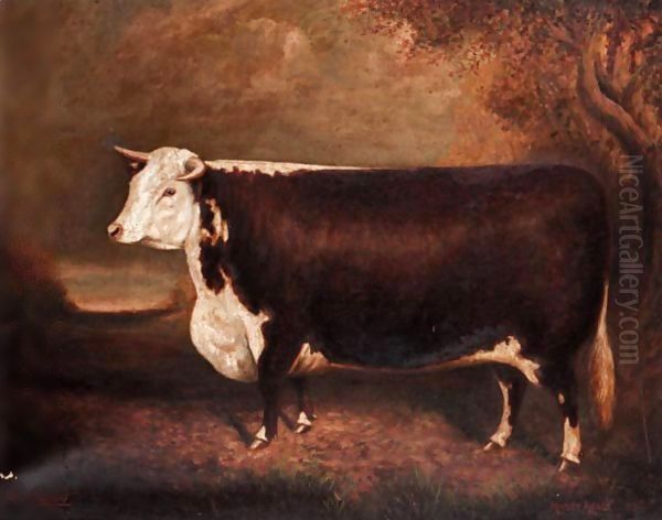 Merry Agnes - 33rd, Champion Hereford Heifer Oil Painting by Herbert Jones