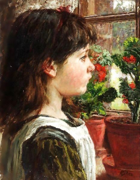 At The Window Oil Painting by James Charles