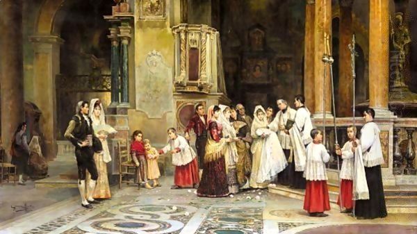 The Baptism Oil Painting by Juan Jimenez Martin