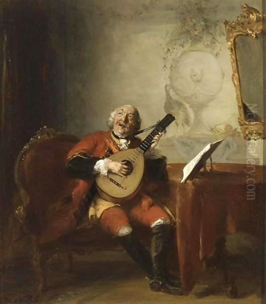 The Musician Oil Painting by David Bles