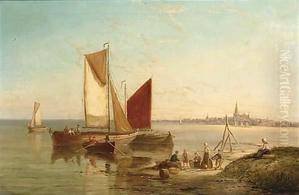 Witte Scheldt, Schiedam Oil Painting by William Raymond Dommersen