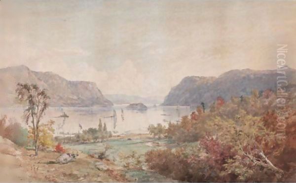 The Gates On The Hudson With Pollepel's Island Oil Painting by Jasper Francis Cropsey