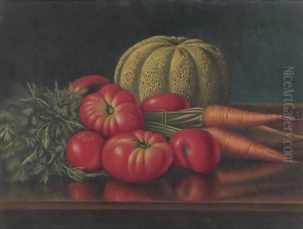 Still Life With Vegetables Oil Painting by Levi Wells Prentice