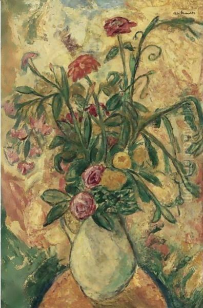 Vase Of Flowers Oil Painting by Alfred Henry Maurer