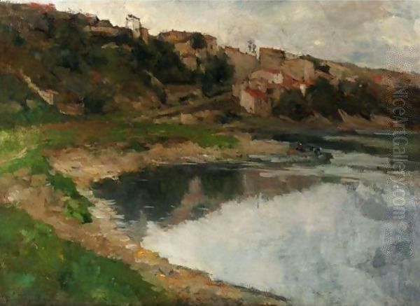 L'Allier Au Pied De Pont-Du-Chateau, Temps De Pluie Oil Painting by Albert Lebourg