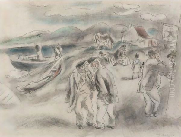 Les Marins Oil Painting by Jules Pascin