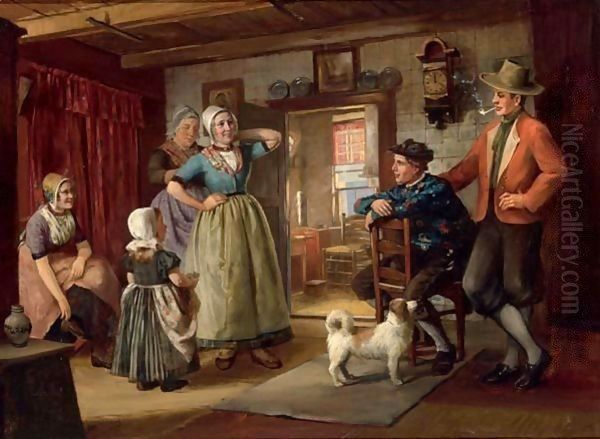 Dressing Up In Regional Costume Oil Painting by Otto Karl Kirberg