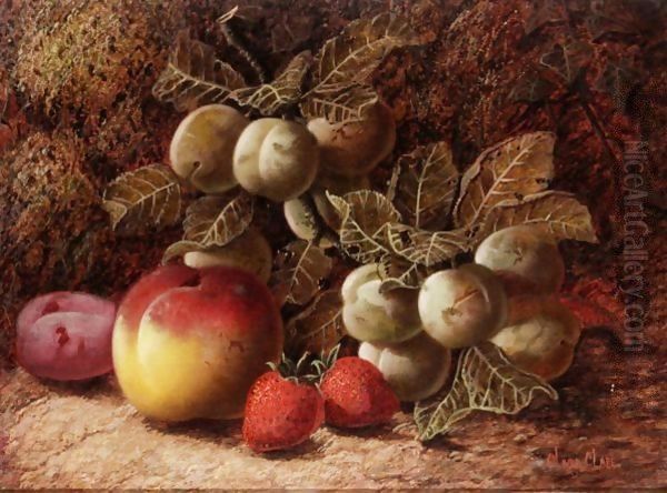 Still Life With Strawberries Oil Painting by Oliver Clare