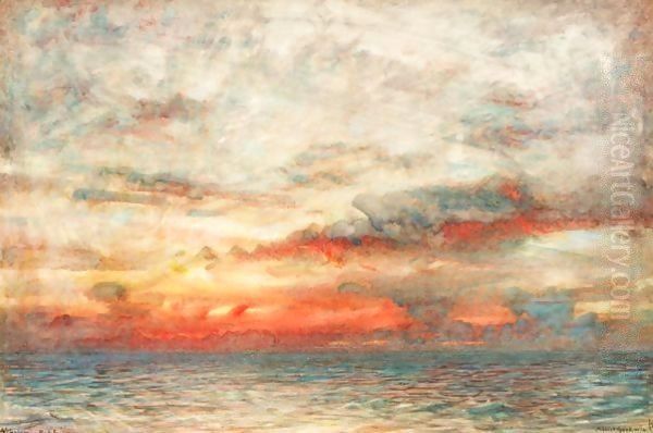 Afterglow, Red Sea Oil Painting by Albert Goodwin