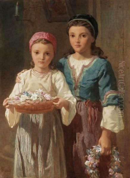 Flower Girls Oil Painting by Frederick Goodall