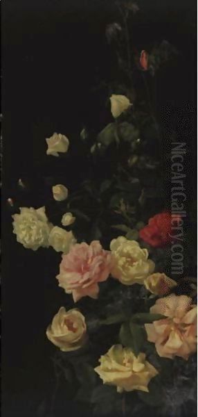 Still Life With Roses Oil Painting by George Cochran Lambdin