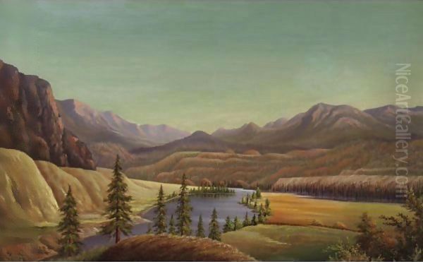 View Of Lake Okanagan Oil Painting by Grafton Tyler Brown