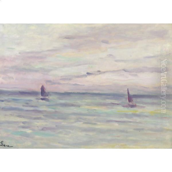 Marine A Honfleur Oil Painting by Maximilien Luce