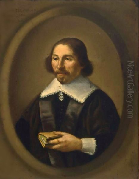 A Portrait Of A Gentleman, Aged 48 Oil Painting by Van Hooren Isaack Jacobsz