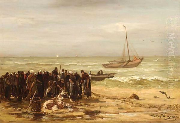 Afslag Te Katwijk Aan Zee Oil Painting by Anton Dirckx