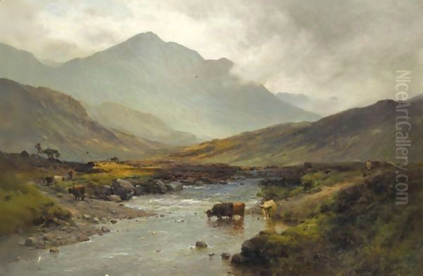 The Highland Ford Oil Painting by Alfred de Breanski