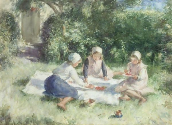 A Summer Picnic Oil Painting by Robert Gemmell Hutchison