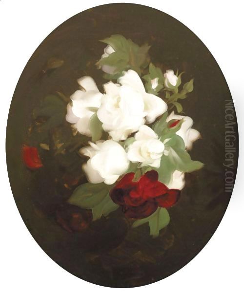 Red And White Roses Oil Painting by James Stuart Park