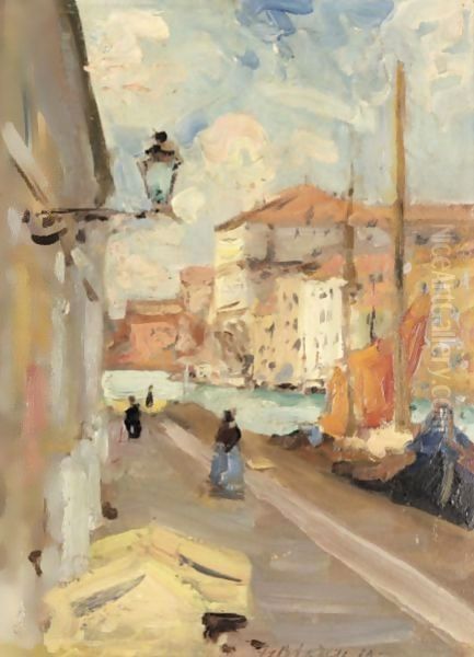 Venetian Quay Oil Painting by Francis Campbell Boileau Cadell