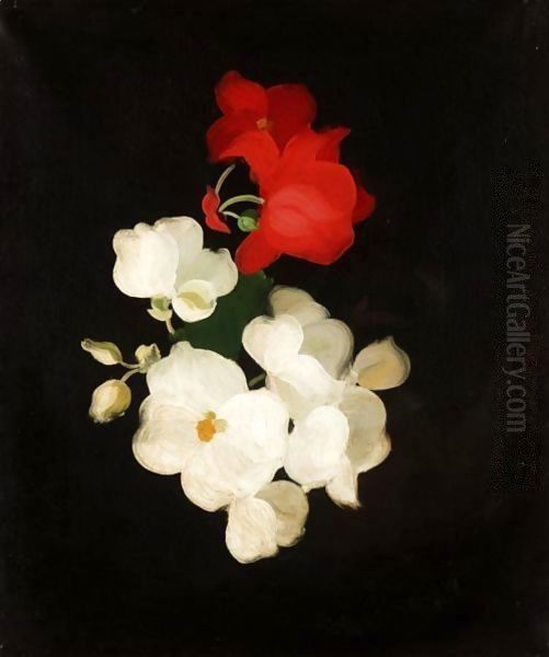 Red And White Roses 2 Oil Painting by James Stuart Park