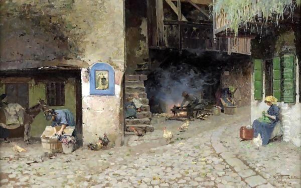 Nelle Vie D'Ampezzo, Cammia Oil Painting by Raffaele Tafuri