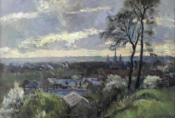 Les Environs De Rouen Oil Painting by Albert Lebourg