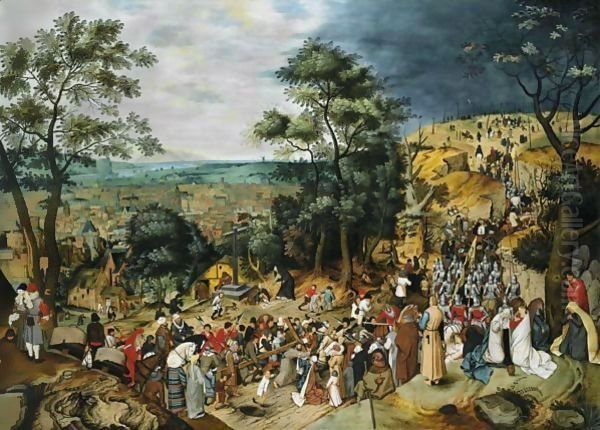 The Procession To Calvary Oil Painting by Pieter The Younger Brueghel