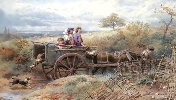 Going To Market 2 Oil Painting by Myles Birket Foster