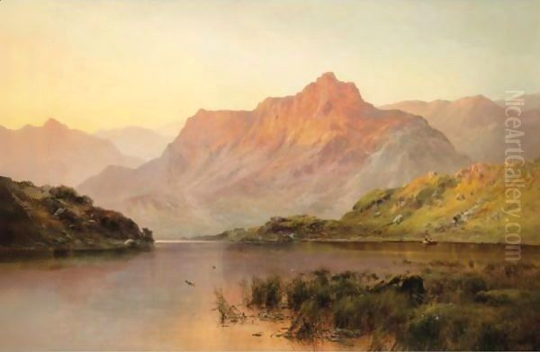 Cader Idris From Llyn-Y-Gader Oil Painting by Alfred de Breanski