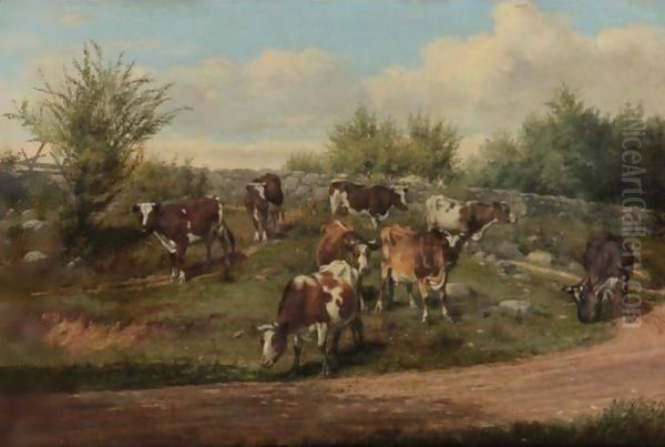 A Country Road--Coming Home Oil Painting by Arthur Fitzwilliam Tait